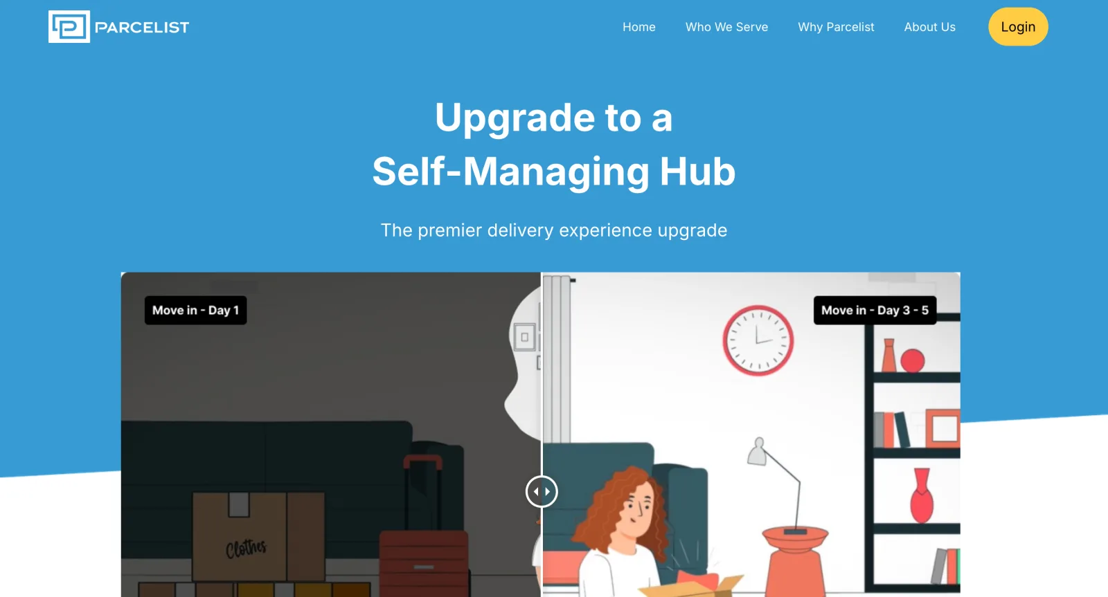 Parcelist — self-managing delivery hubs for multi-unit residential buildings.