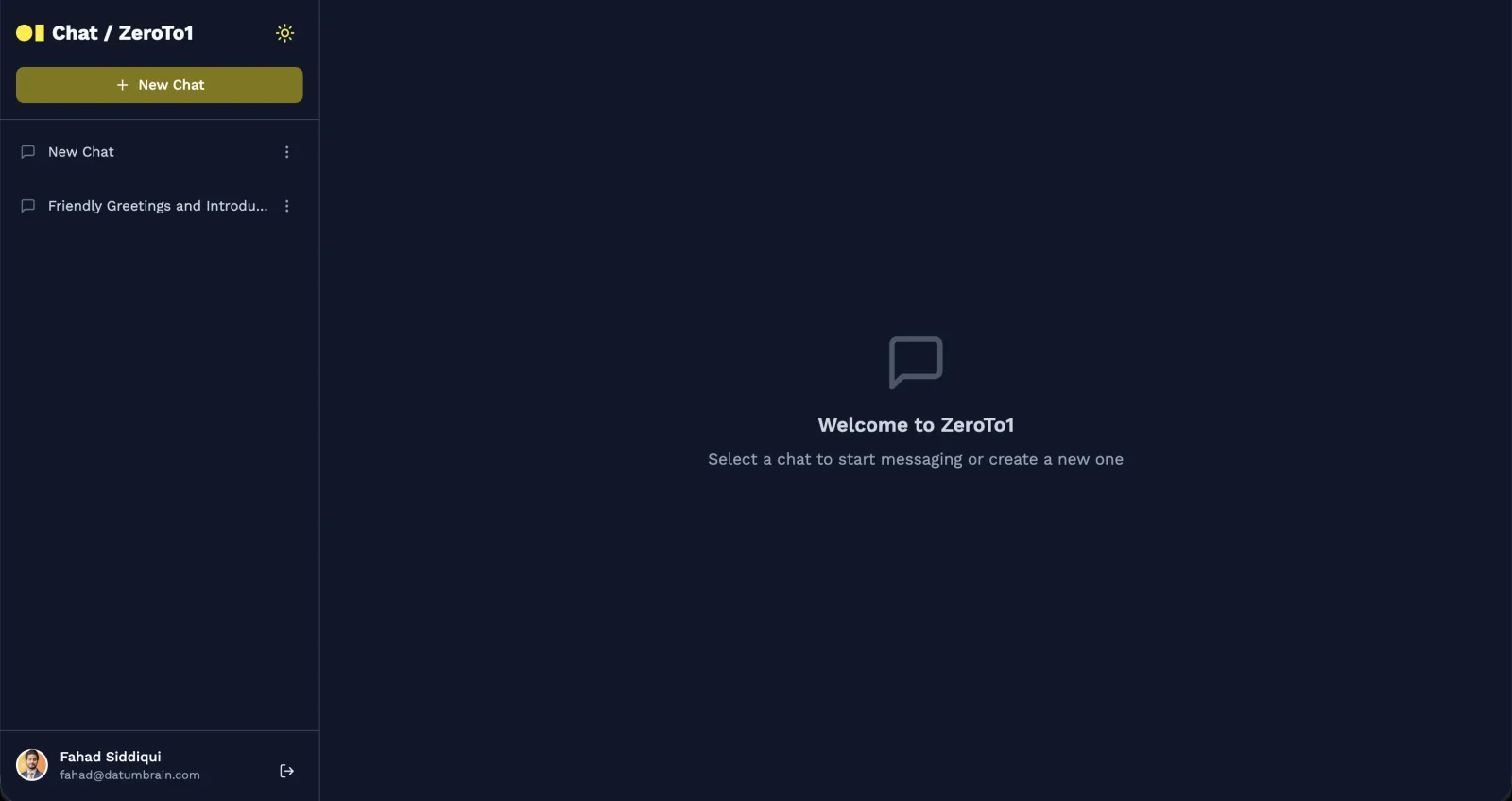ZeroTo1 Chat — the conversational interface where plain-English questions become SQL against TikTok Shop data.